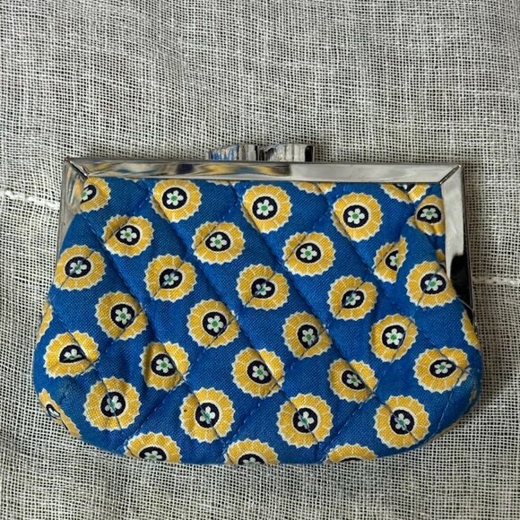 Vera Bradley Riviera Blue Pattern Hinged Kiss Lock Coin Purse Designer NWOT - Picture 3 of 7